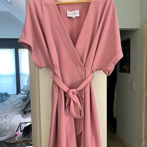 EUC ONLY WORN ONCE Charles Henry wrap dress Sz Medium PINK